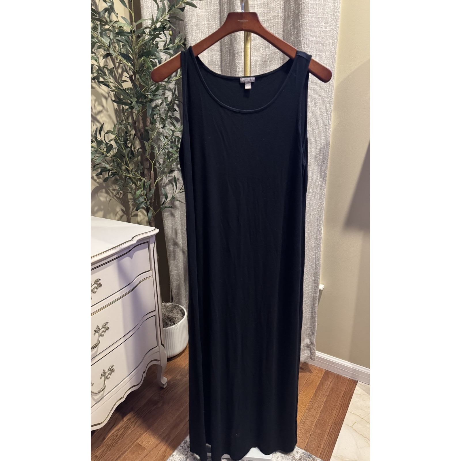 J. Jill Women's Black Sleeveless Maxi Dress Medium Soft Stretch Casual